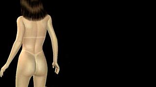 Animated girl poses in sexy positions