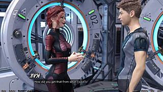 in stranded in space 95, character holds hands with asian scientist milf on dating adventure