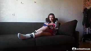 Spycam catches stepsister fingering her tight snatch secretly