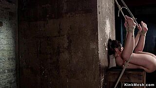 Wow, this brunette is gagged tight in intense backbend bondage!