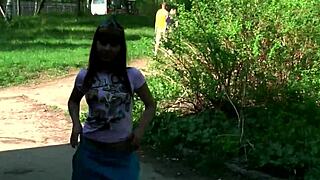 perfect european cuties flashing their perky tits and tight pussies in public