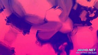 Does this Asian model show her hairy pussy in HD?