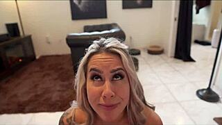 My hot blonde aunt shows me wild sex tricks