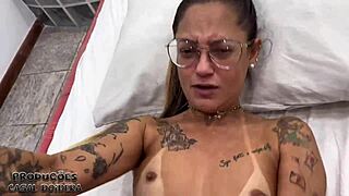 Petite Blonde Fucks Two Friends in Motel, Covered in Cum