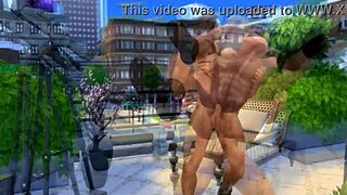 Hunky guys in Sims 4 having sweaty gay sex 😏