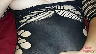 i loved my first gangbang, husband shared me with his friend for a wild latina creampie.