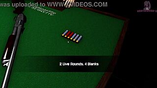 X Roulette 2 Doggy On Table With Bukkake Squirting!