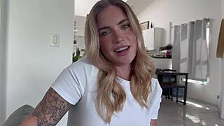 Stepsister's Blonde Big Titty Bestie Begs for a Fuck! I Have a BF but I'm So Horny!