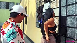 Peruvian Latina Roxy Hot Pays Mototaxi with Shaved Pussy in Public.