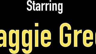 maggie green dildo fucks herself with creamy tits on display