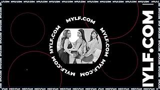 Teen besties at pajama party! Wild lesbian fuck fest with petite blonde and brunette.