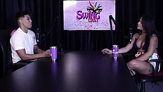 Brazilian blonde amateurs in swingers domination casting with dirty talk and tattoos