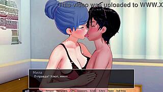 Japanese slut gets deepthroat and hairy pussy pounded in HS Tutor gameplay part 34.