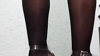 red dress and black stockings for stocking lovers only