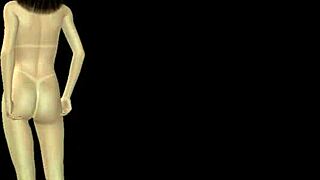 Animated girl poses in sexy positions