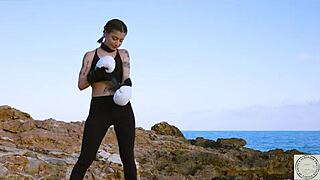 boxer tied up n spanked hard b4 rimming dom