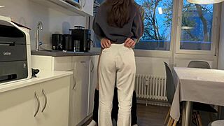 My roommate rips my lingerie and fucks me hard every time.