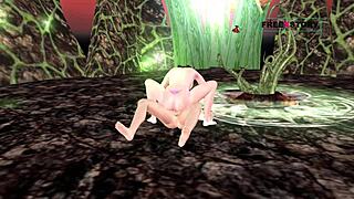 Can This Cute Girl Handle Riding That Man's Dick In 3D Animation?