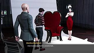 3D adult cartoon with a beautiful woman giving an old man a blowjob
