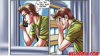 Nerd chats with big butt woman via video call