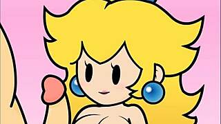 Hey, check out this paper peach handjob animation by peachypop34 with flashing fun