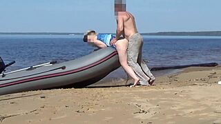 Lady Tourist and Boatman Get Naked for Outdoor Game, Fucking on Beach in Wild 3D Porn.