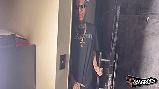 Young man can take two cocks at once in his hole