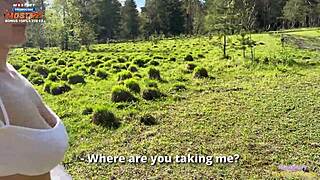 A strange girl begged for sex and got pounded in woods