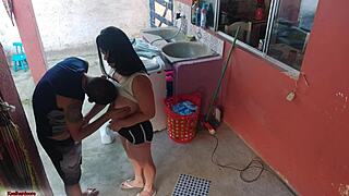 Hey, the boss left and the maid couldn’t resist my hard cock! 😈