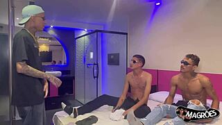 Young man can take two cocks at once in his hole