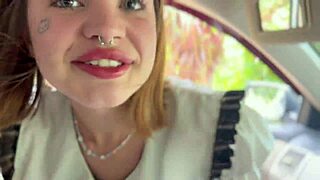 Hippie nympho hitchhikes for big cocks. Her natural tits bounce wild on college roads.