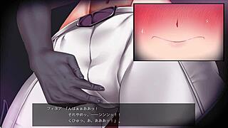 Game scene with noble-minded monster girl knightess trapped