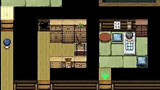 The tanned girl Natsuki experiences exhibitionist peeing in hentai game episode 35