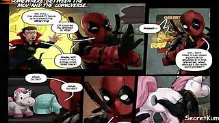 Deadpool Plays Wild Tricks with Portals in Crazy Comic Scene.