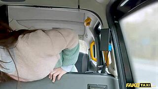 i gave that college student zeynep rossa a blowjob and pov sex in the fake taxi car in public, oh man