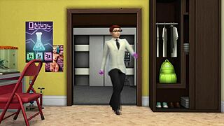 Dexter with x-ray specs: All Sims naked – Sims 4