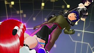 Garota b hero encara o lorde monstro em cena selvagem 39