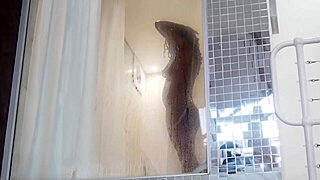 Hot black milf showers with white sugar daddy in penthouse! 🛁