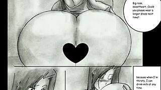 giantess grows huge tits in animated comic