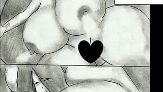 giantess grows huge tits in animated comic