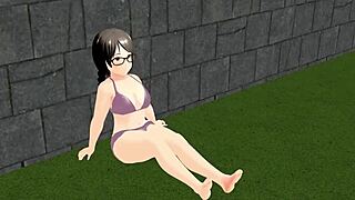 Plump girl plays tennis, tits bouncing