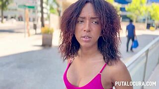 Luna Blackx, shy mulata, caught by Torbe for a steamy blowjob