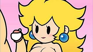 Hey, check out this paper peach handjob animation by peachypop34 with flashing fun