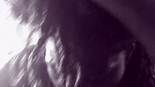 ebony woman deepthroats big black cock in pov