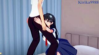 3D hentai featuring Ruiko, Misaki, and Toma in steamy action