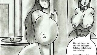 giantess grows huge tits in animated comic