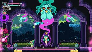 this flip witch hentai game has her banging the ghost boss with crushing giant boobs!