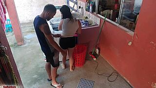 Hey, the boss left and the maid couldn’t resist my hard cock! 😈