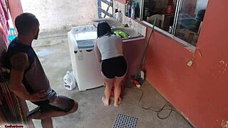 Hey, the boss left and the maid couldn’t resist my hard cock! 😈