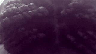 ebony woman deepthroats big black cock in pov